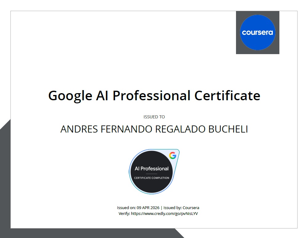 Photo of certificate