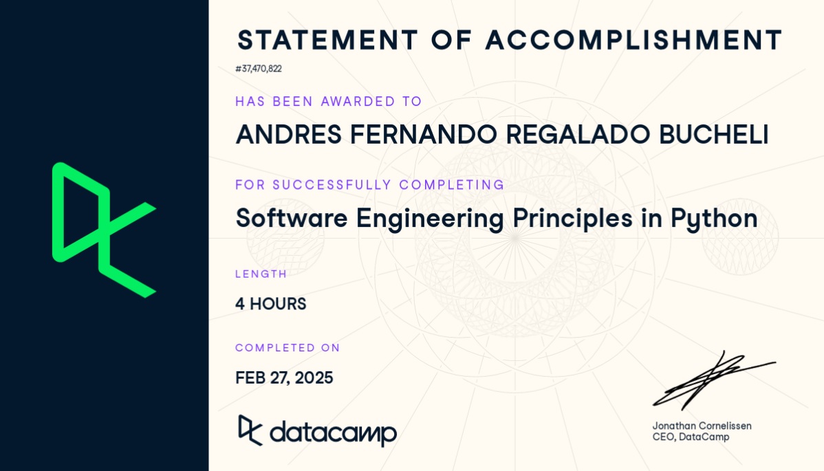 Photo of certificate