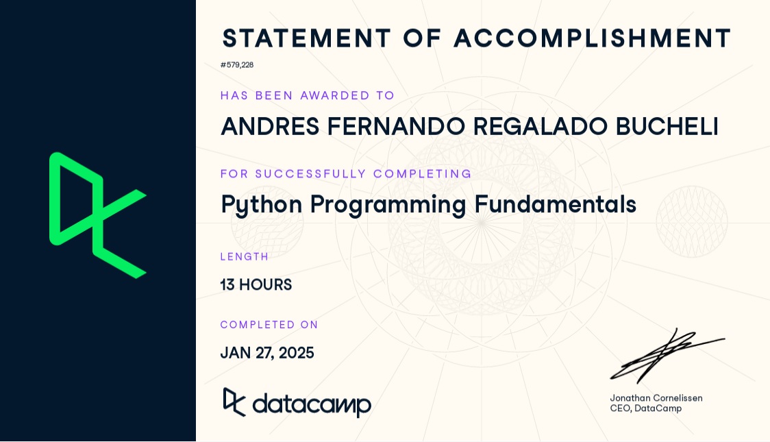 Photo of certificate