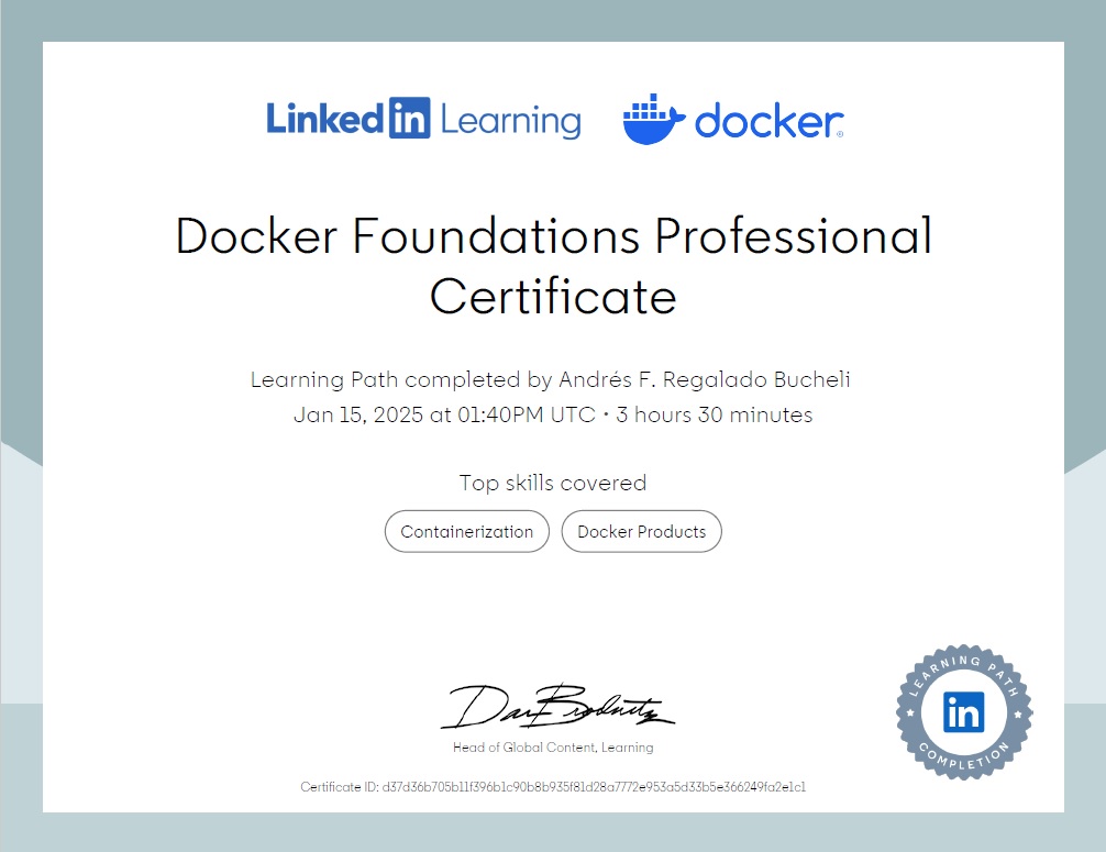 Photo of certificate