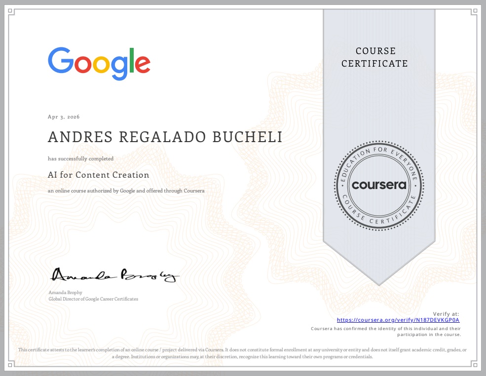 Photo of certificate