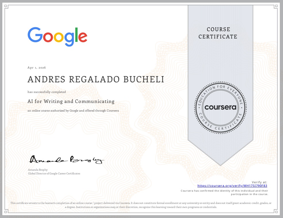 Photo of certificate