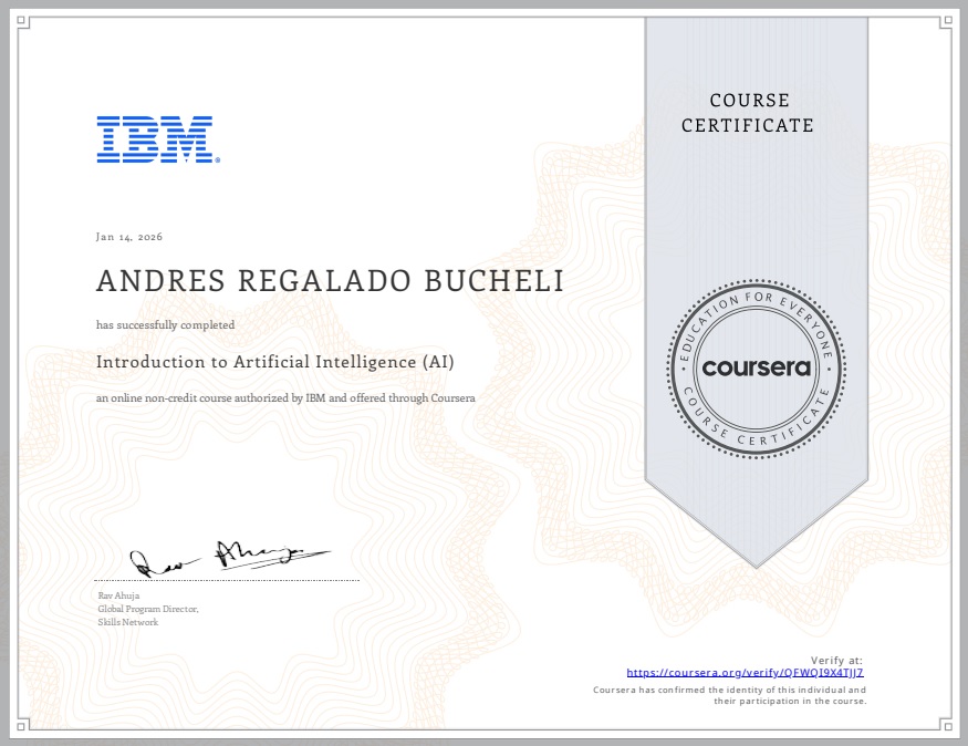 Photo of certificate