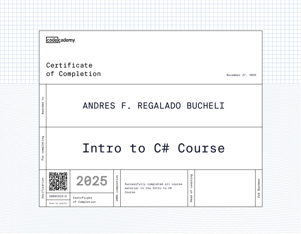 Photo of certificate