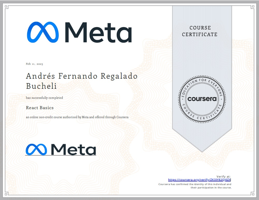 Photo of certificate