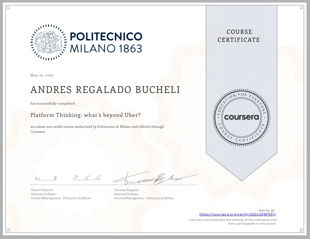 Photo of certificate