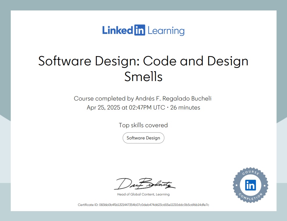 Photo of certificate