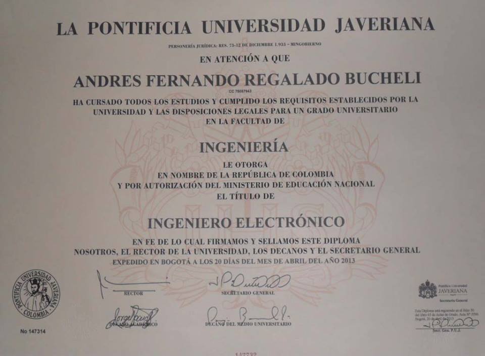 Photo of certificate