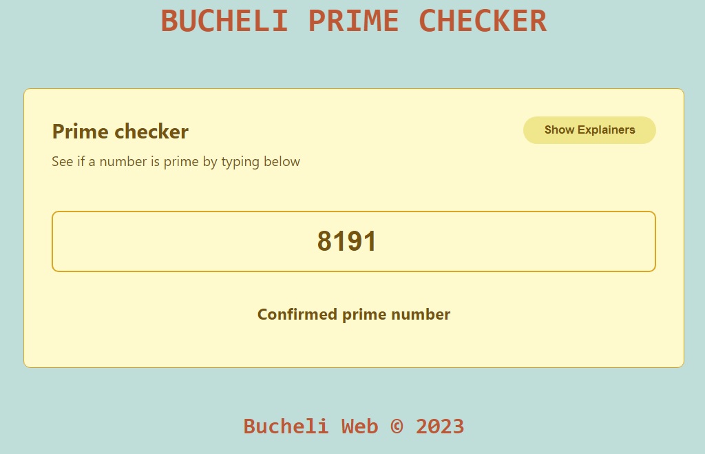 Photo of the Prime Checker App