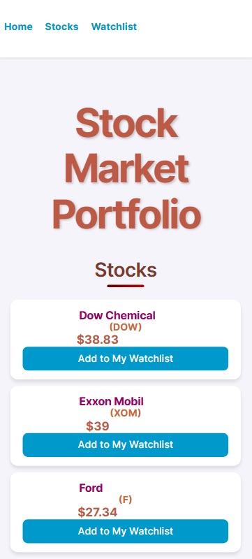 Photo of the Stock Market Portfolio MERN App