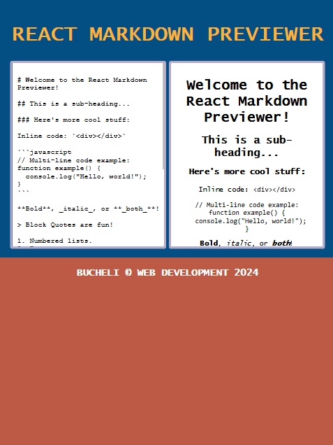 Photo of the React Markdown Previewer App